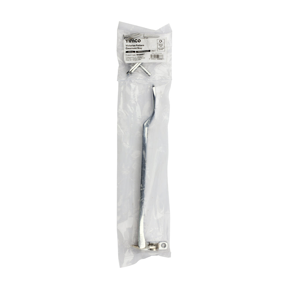 Victorian Pattern Casement Stay - Polished Chrome | 240mm | Case | 1 Each | 949897 additional image 2