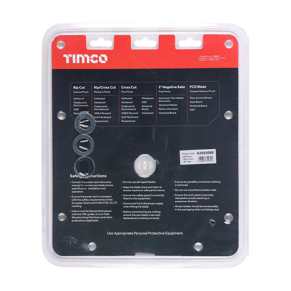 '-5° Circular Saw Blade | 250 x 30 x 80T additional image 3