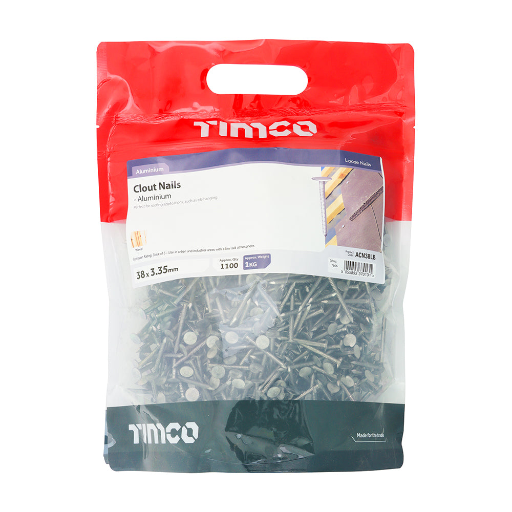 Clout Nails - Aluminium | 38 x 3.35 | Bag | 1 Kilograms additional image 2