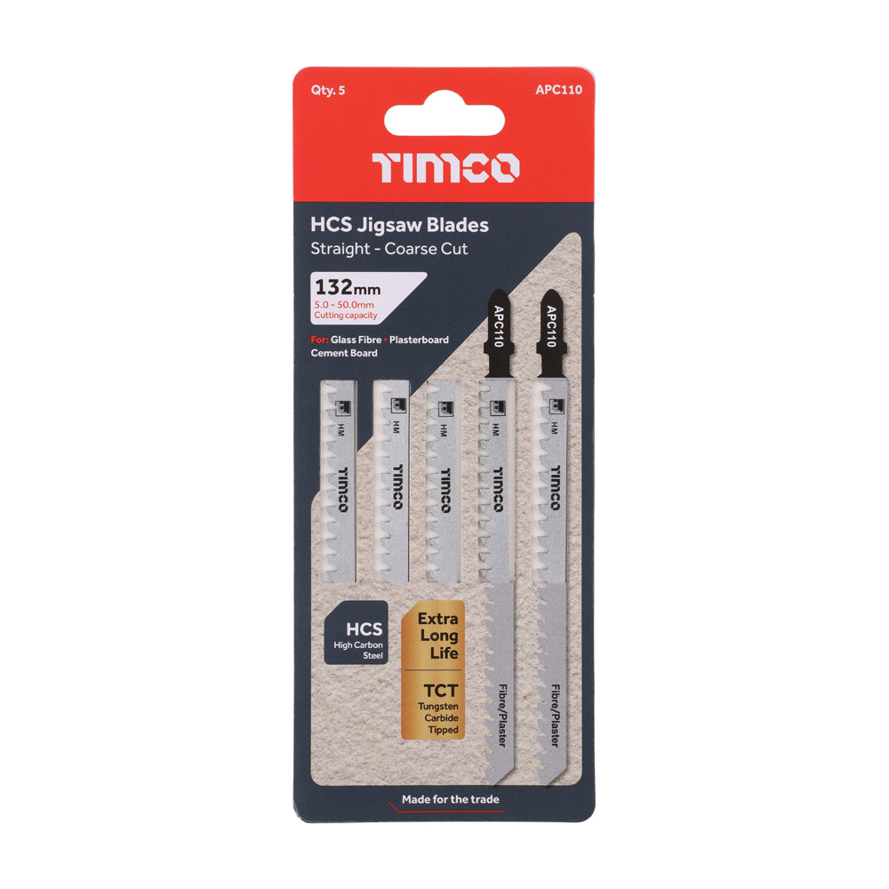 Jigsaw Blades - Plasterboard & Cement Board Cutting - HCS Blades - T341HM additional image 2