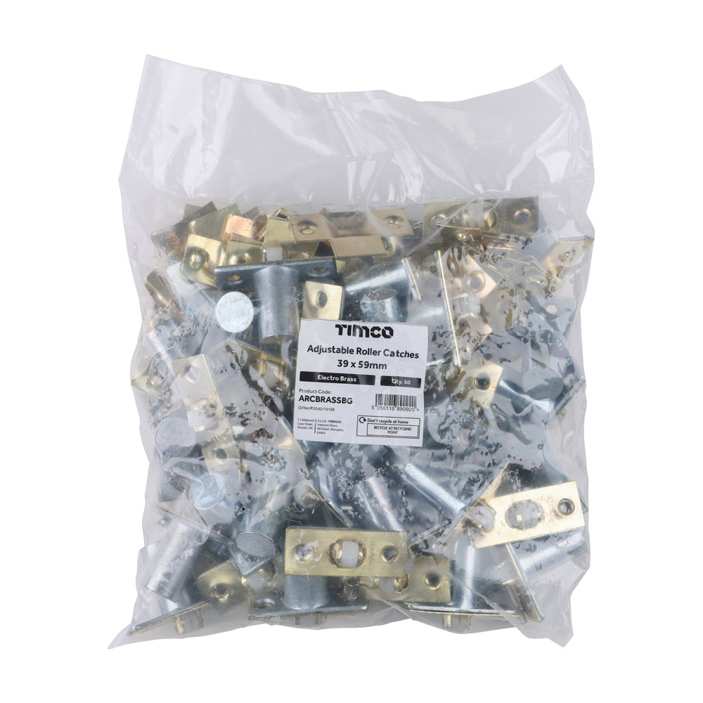 Adjustable Roller Catches - Electro Brass | 39mm additional image 2