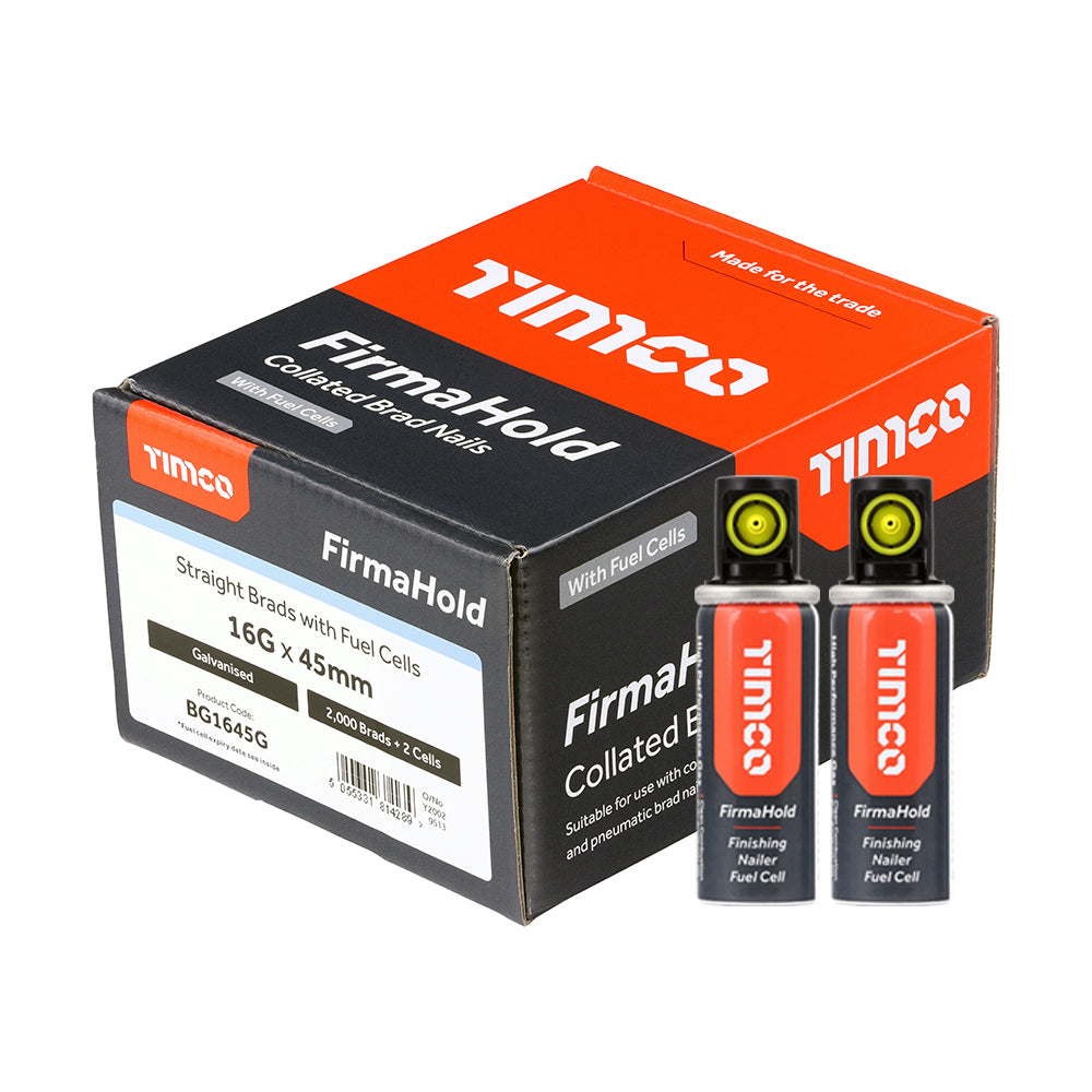 FirmaHold Collated Brad Nails & Fuel Cells - 16 Gauge - Straight - Galvanised | 16g x 45/2BFC additional image 2