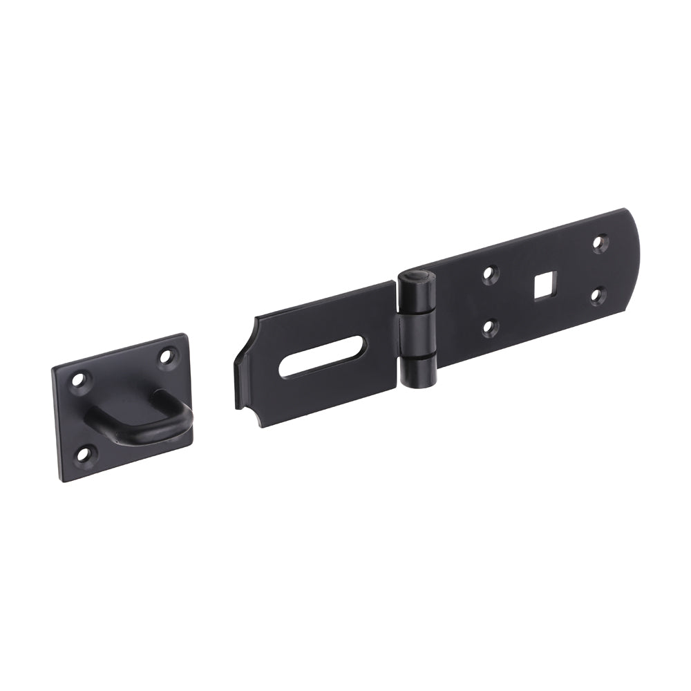 Secure Bolt On Hasp & Staple - Heavy Duty - Black | 10" | Bag | 1 Each | BHS10BB product image