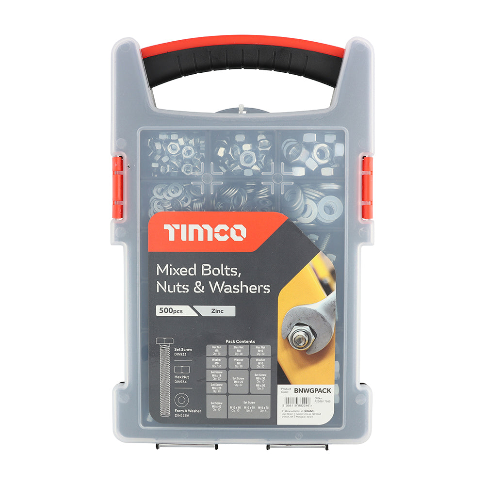 Mixed Bolts, Nuts and Washers Grab Pack - Zinc | 500pcs product image