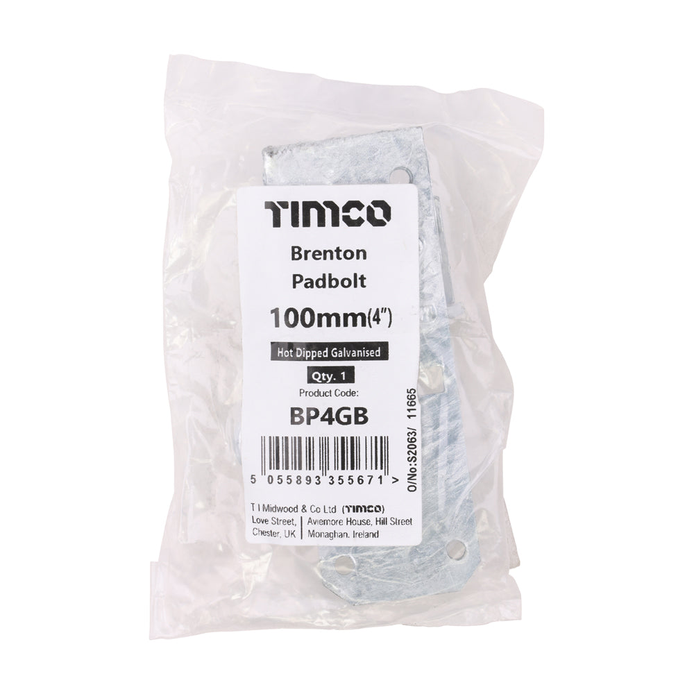 Brenton Padbolt - Hot Dipped Galvanised | 4" | Bag | 1 Each | BP4GB additional image 2