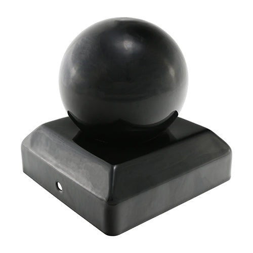 Ball Fence Post Cap - Epoxy Black | 100mm product image