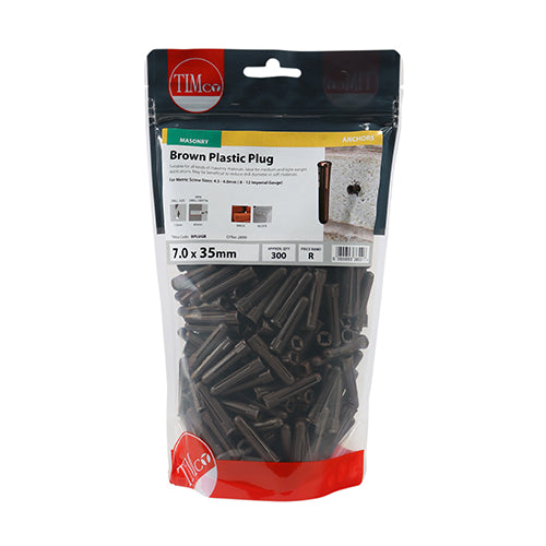 Plastic Plugs - Brown | 36mm | Bag additional image 2