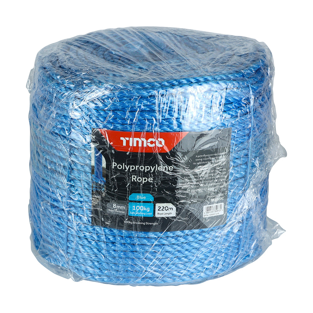 Polypropylene Rope - Blue - Long Coil | 8mm x 220m product image