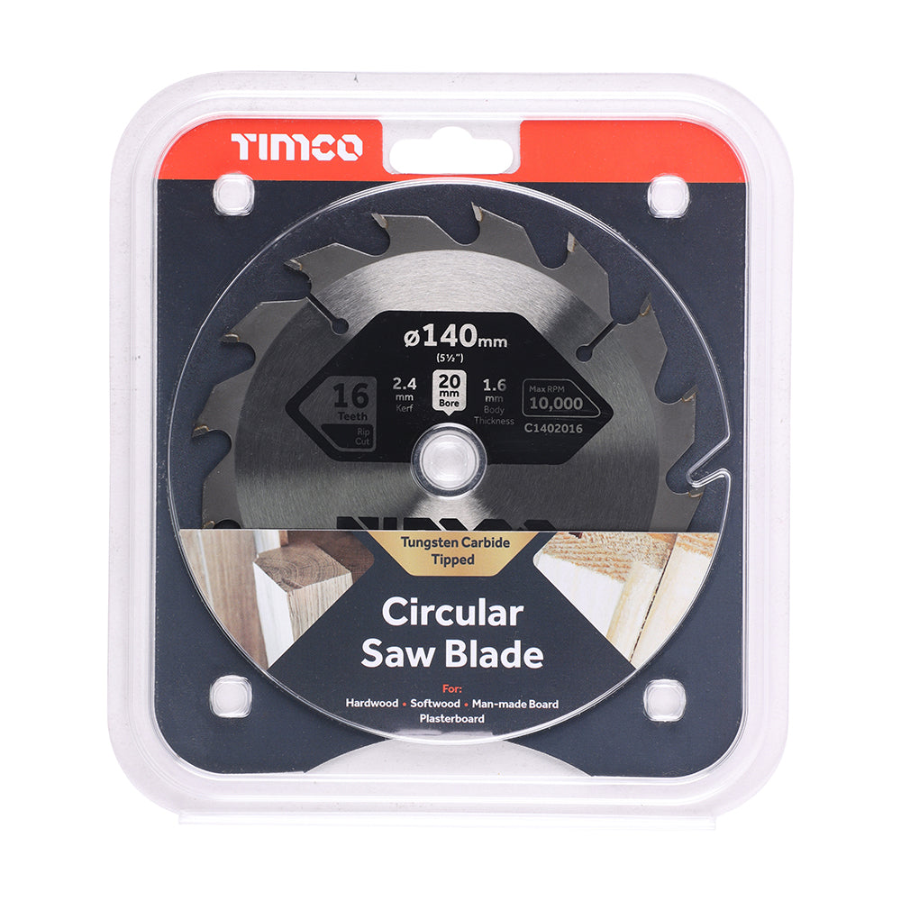 Circular Saw Blade - General Purpose - Coarse/Medium | 140 x 20 x 16T additional image 2