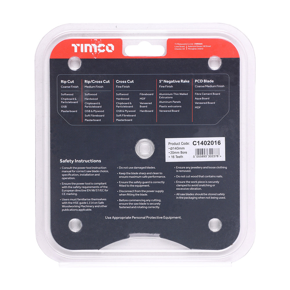 Circular Saw Blade - General Purpose - Coarse/Medium | 140 x 20 x 16T additional image 3