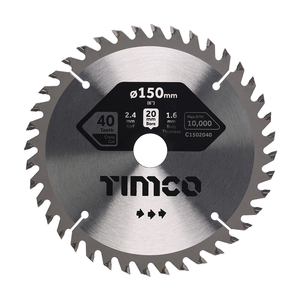 Circular Saw Blade - Trimming/Crosscut - Medium/Fine | 150 x 20 x 40T product image