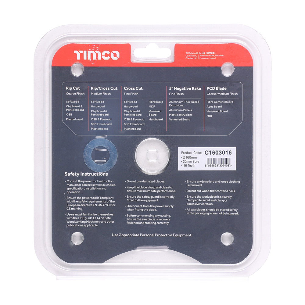 Circular Saw Blade - General Purpose - Coarse/Medium | 160 x 30 x 16T additional image 3