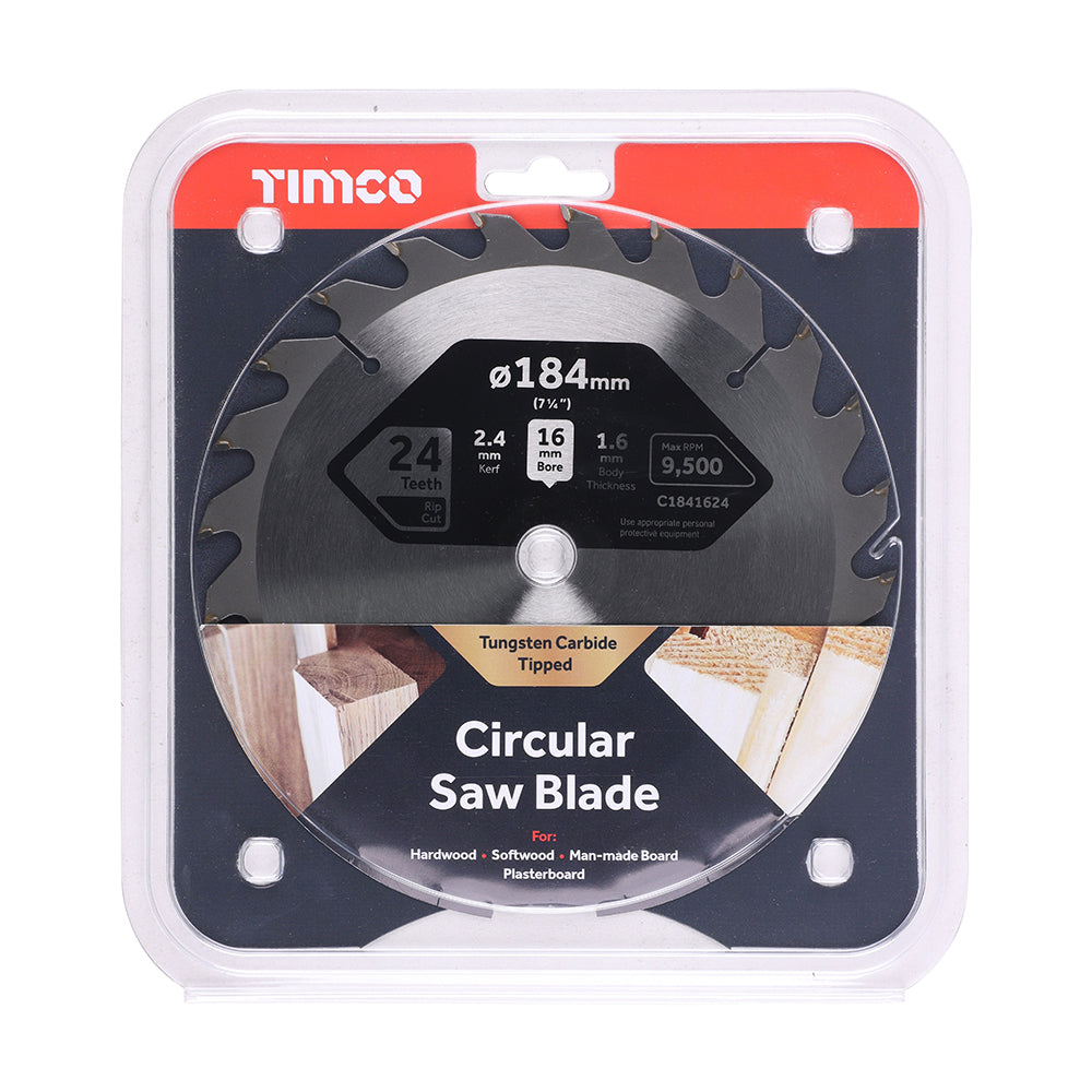 Circular Saw Blade - General Purpose - Coarse/Medium | 184 x 16 x 24T additional image 2