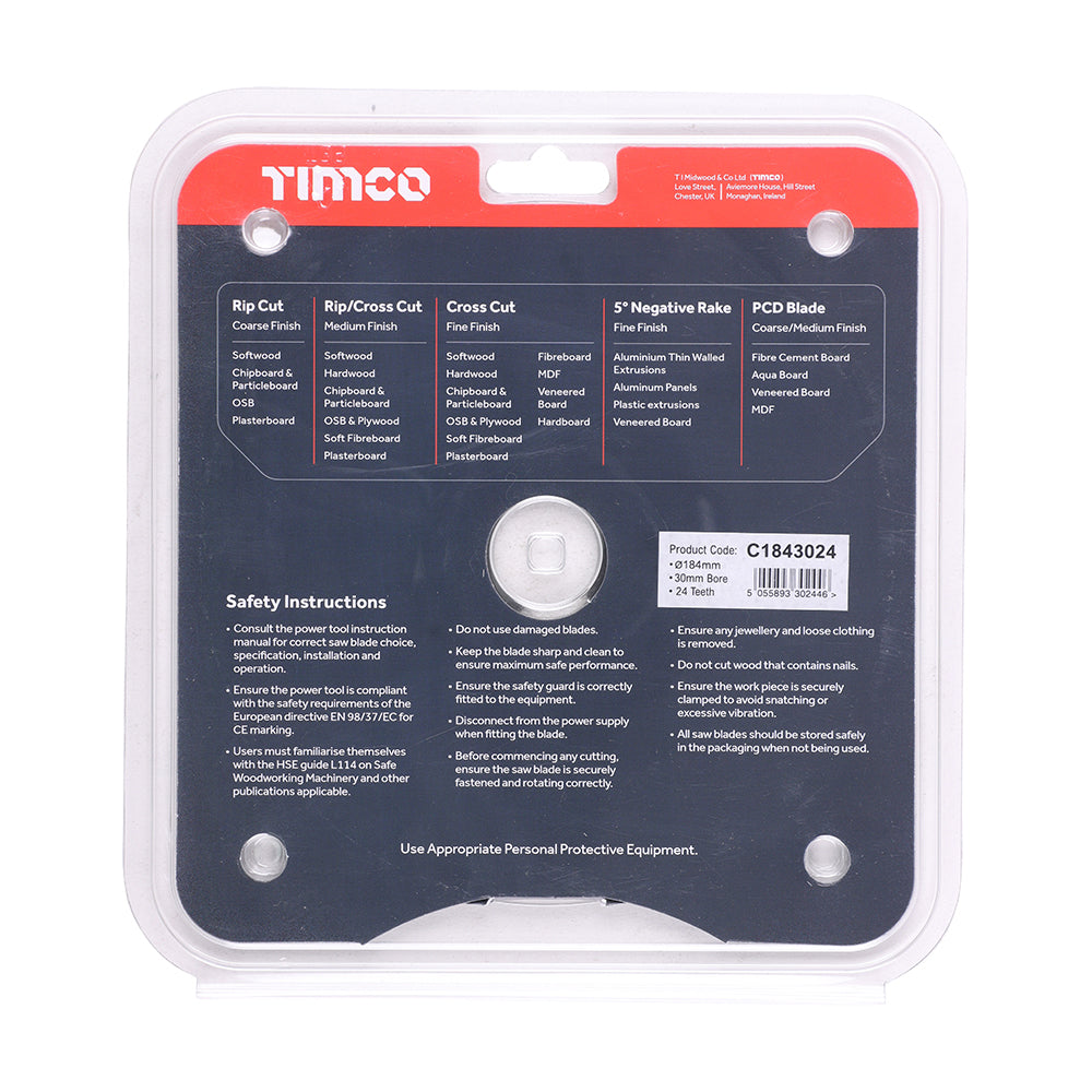 Circular Saw Blade - General Purpose - Coarse/Medium | 184 x 30 x 24T additional image 3