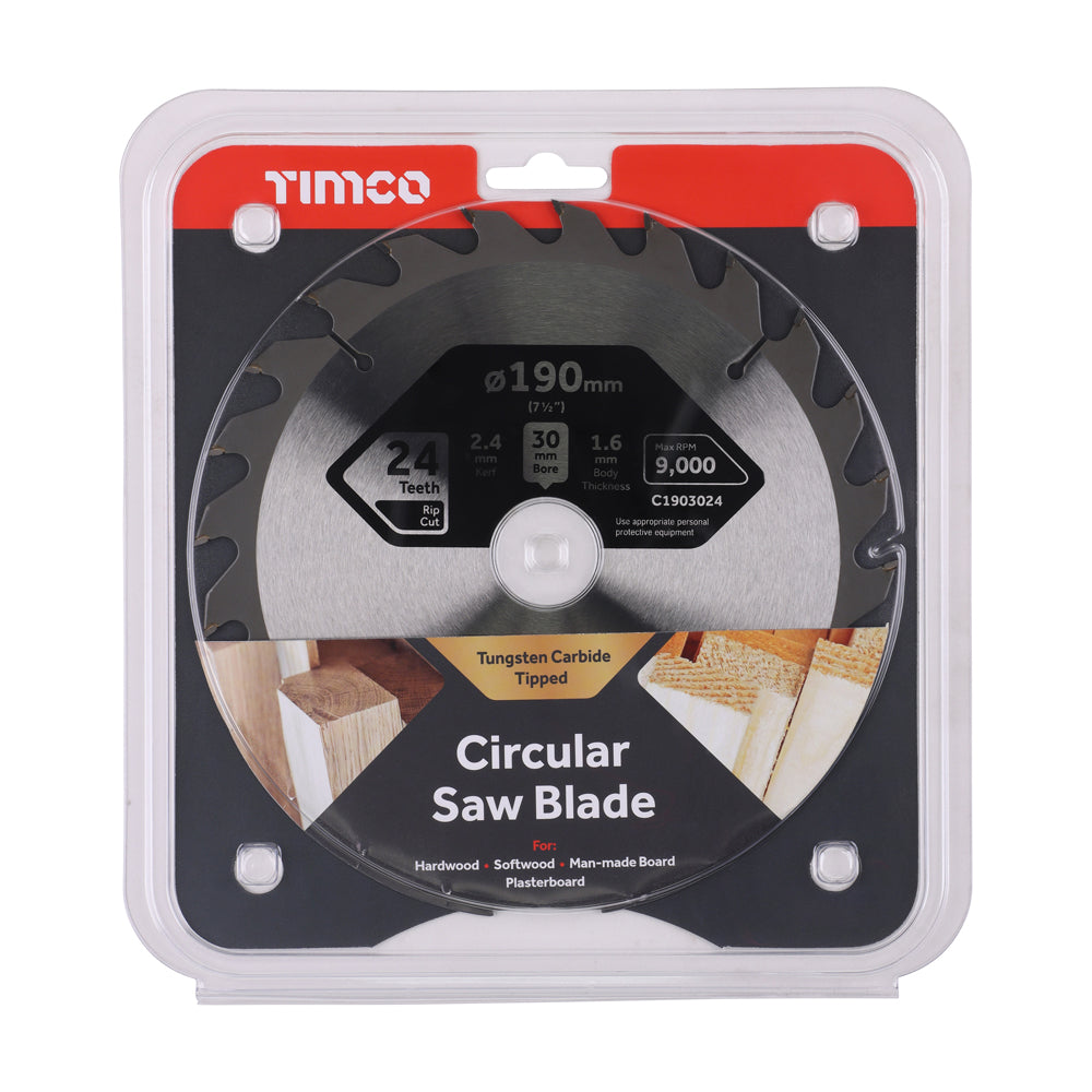 Circular Saw Blade - General Purpose - Coarse/Medium | 190 x 30 x 24T additional image 2