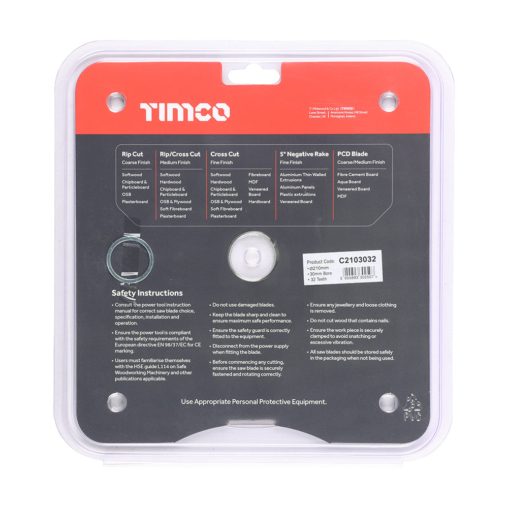 Circular Saw Blade - General Purpose - Coarse/Medium | 210 x 30 x 32T additional image 3