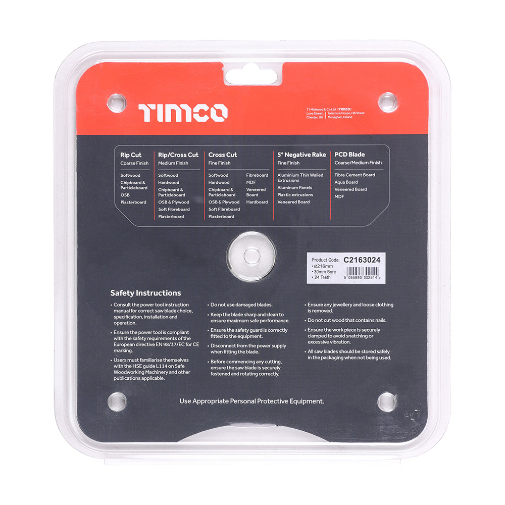 Circular Saw Blade - General Purpose - Coarse/Medium | 216 x 30 x 24T additional image 3