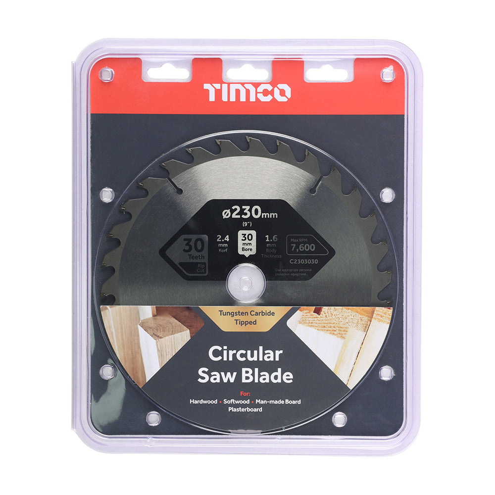 Circular Saw Blade - General Purpose - Coarse/Medium | 230 x 30 x 30T additional image 2