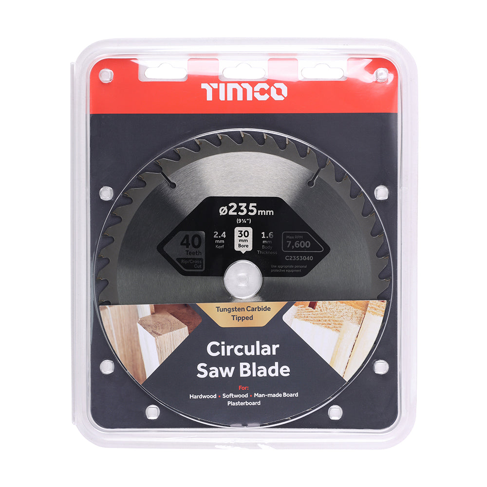 Circular Saw Blade - General Purpose - Coarse/Medium | 235 x 30 x 40T additional image 2
