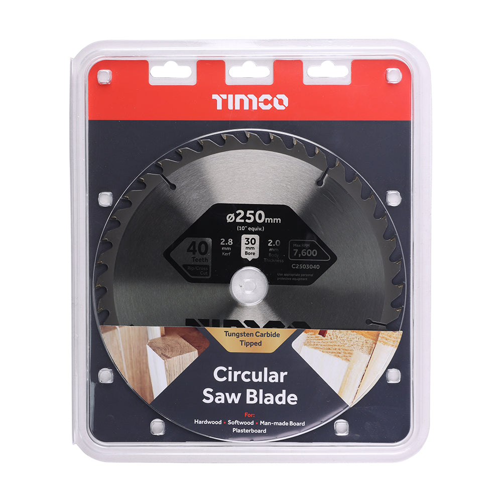 Circular Saw Blade - Combination - Medium | 250 x 30 x 40T additional image 2