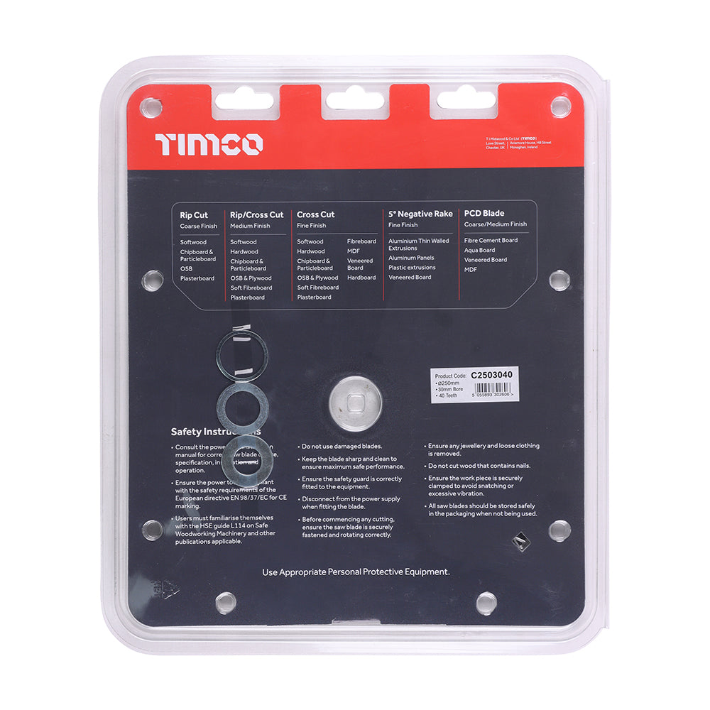 Circular Saw Blade - Combination - Medium | 250 x 30 x 40T additional image 3