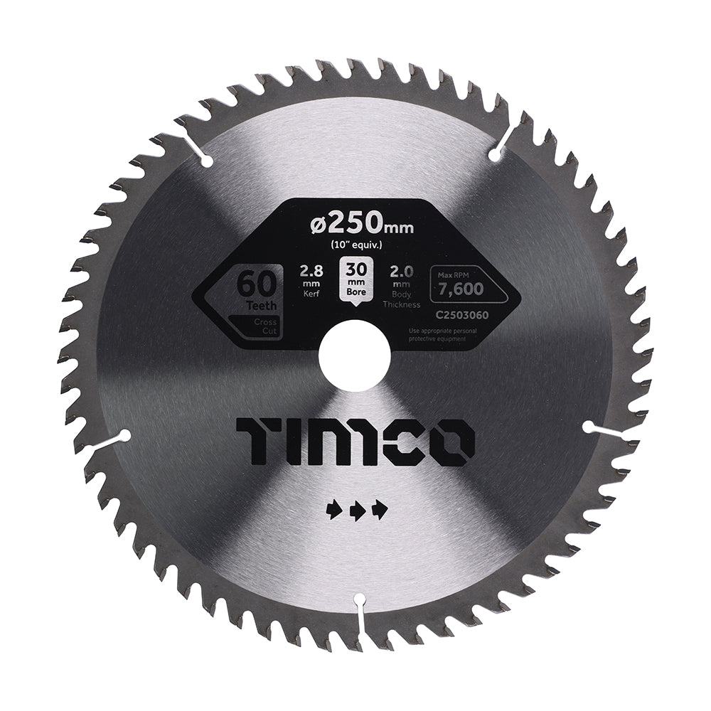 Circular Saw Blade - Trimming/Crosscut - Medium/Fine | 250 x 30 x 60T product image