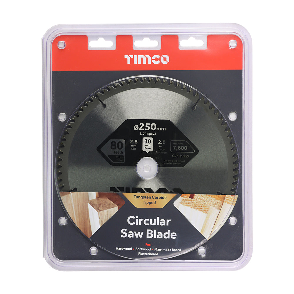 Circular Saw Blade - Fine Trim/Finishing - Extra Fine | 250 x 30 x 80T additional image 2
