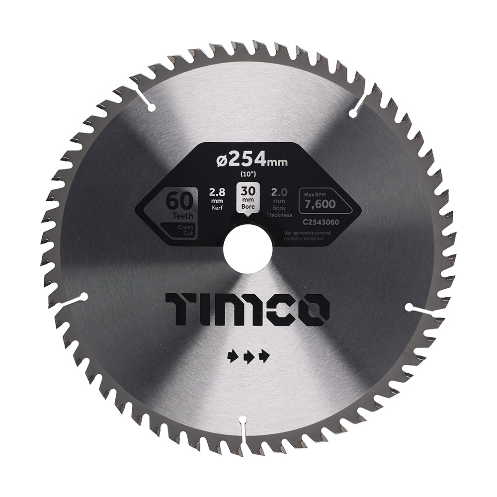 Circular Saw Blade - Trimming/Crosscut - Medium/Fine | 254 x 30 x 60T product image