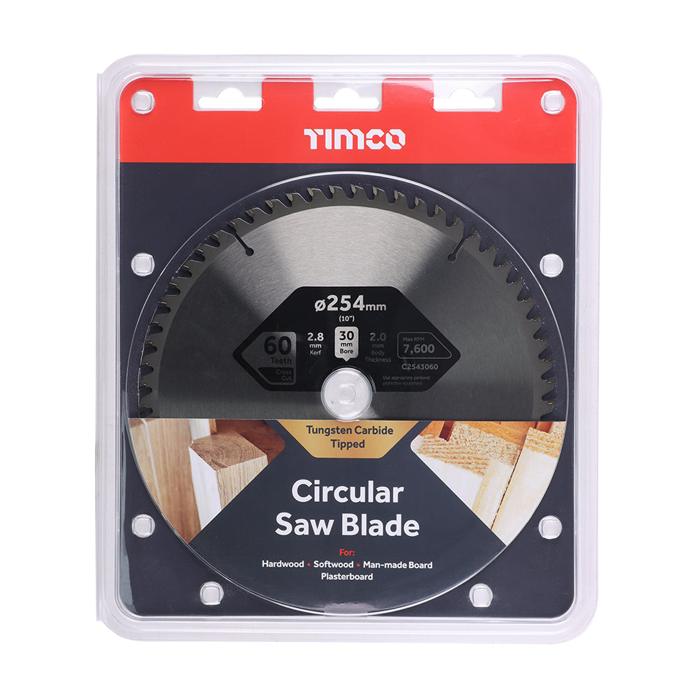 Circular Saw Blade - Trimming/Crosscut - Medium/Fine | 254 x 30 x 60T additional image 2