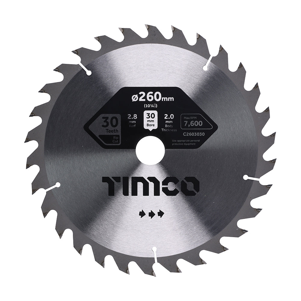 Circular Saw Blade - General Purpose - Coarse/Medium | 260 x 30 x 30T product image