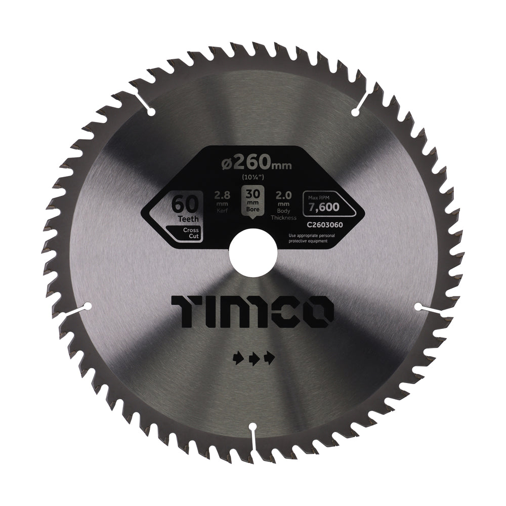 Circular Saw Blade - Trimming/Crosscut - Medium/Fine | 260 x 30 x 60T product image