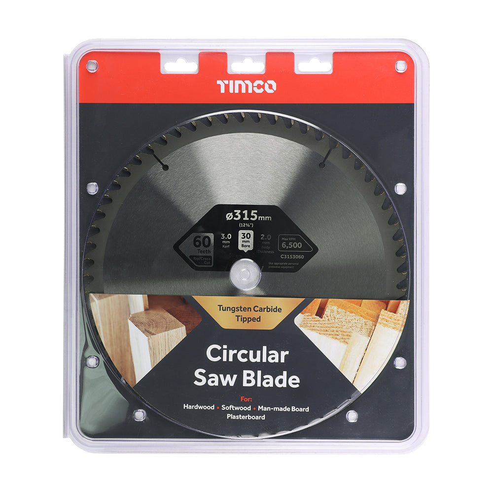 Circular Saw Blade - Trimming/Crosscut - Medium/Fine | 315 x 30 x 60T additional image 2