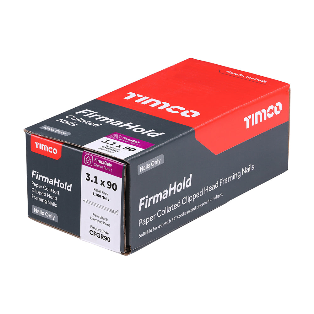 FirmaHold Collated Clipped Head Nails - Retail Pack - Plain Shank - FirmaGalv | 3.1 x 90 additional image 2