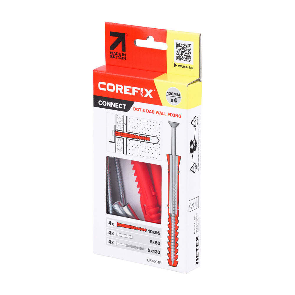 Corefix 120 Dot & Dab Wall Fixing | 5.0 x 120 | Box | Pack of 4 additional image 2