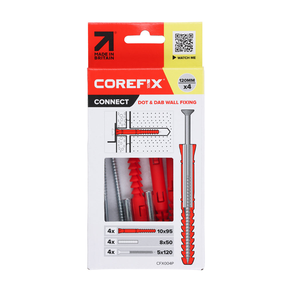 Corefix 120 Dot & Dab Wall Fixing | 5.0 x 120 | Box | Pack of 4 additional image 3