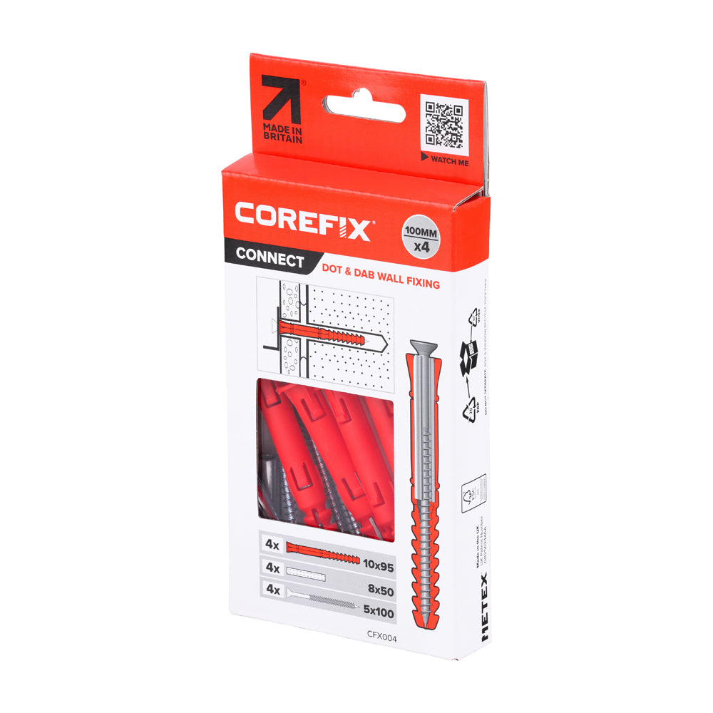 Corefix 100 Dot & Dab Wall Fixing | 5.0 x 100 | Box | Pack of 4 additional image 2