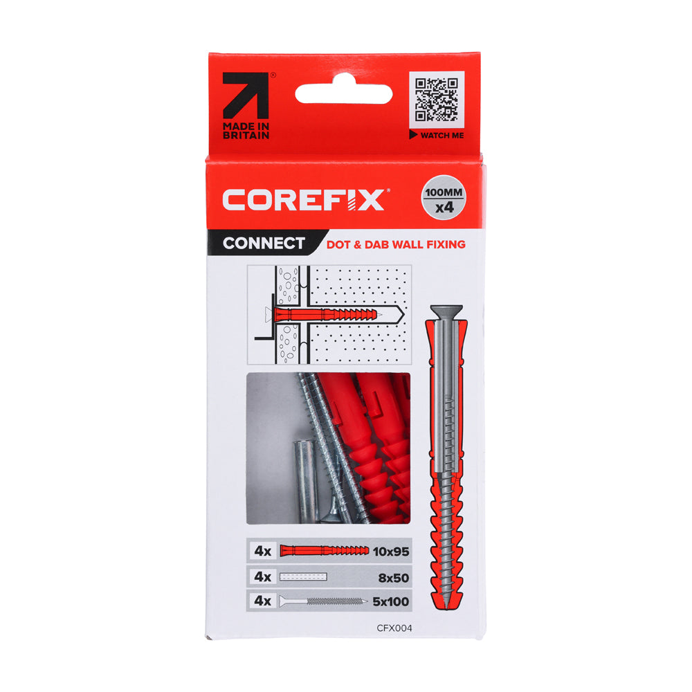 Corefix 100 Dot & Dab Wall Fixing | 5.0 x 100 | Box | Pack of 4 additional image 3
