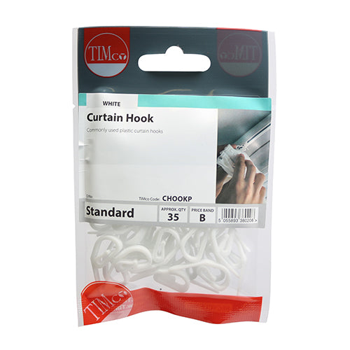 Plastic Curtain Hooks - White additional image 2