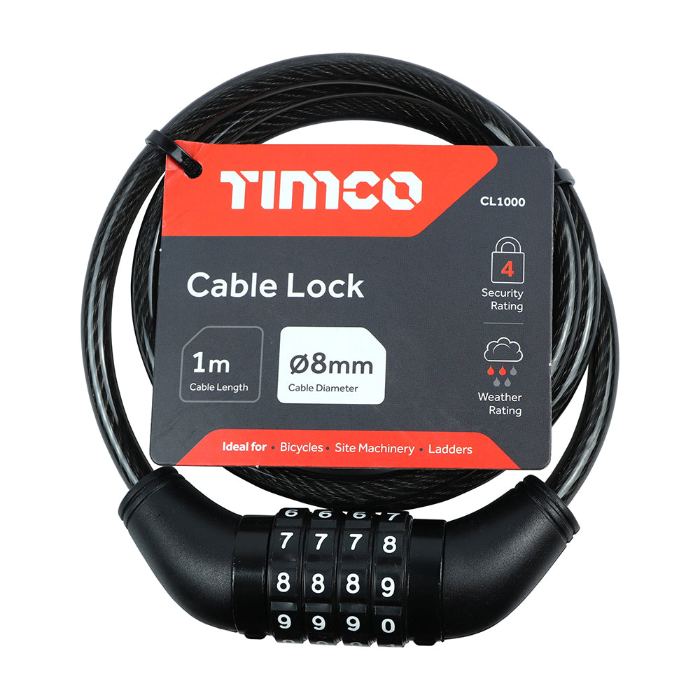Combination Cable Lock | 8mm x 1m product image