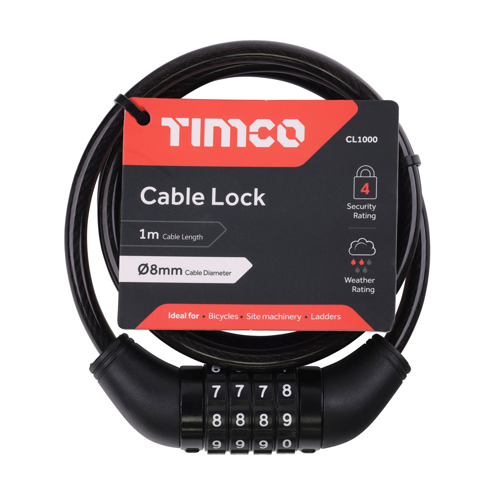 Combination Cable Lock | 8mm x 1m additional image 2