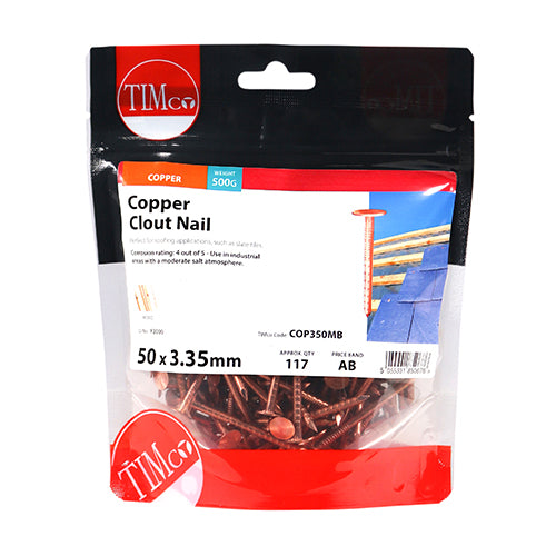Clout Nails - Copper | 50 x 3.35 | Bag | 0.5 Kilograms additional image 2