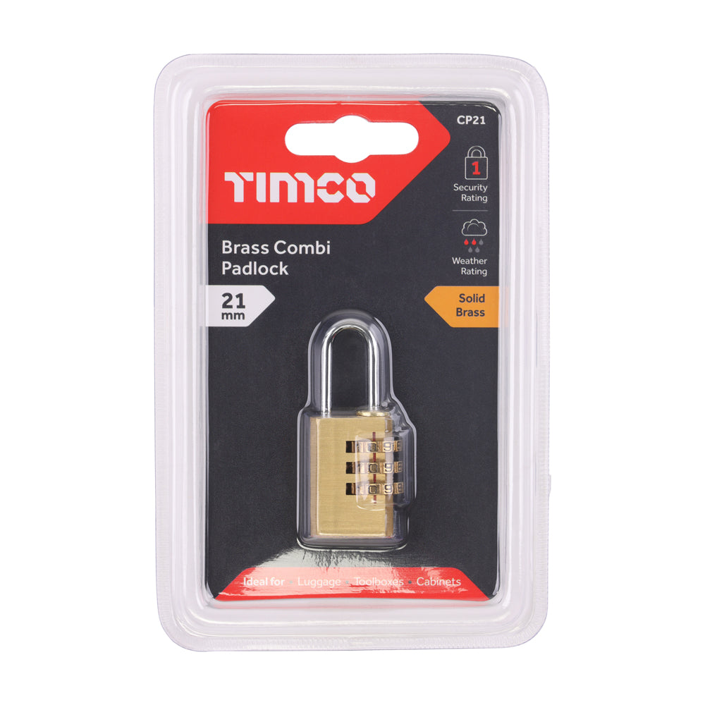 Brass Combi Padlock | 21mm additional image 2
