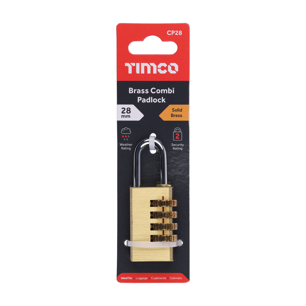 Brass Combi Padlock | 28mm additional image 2
