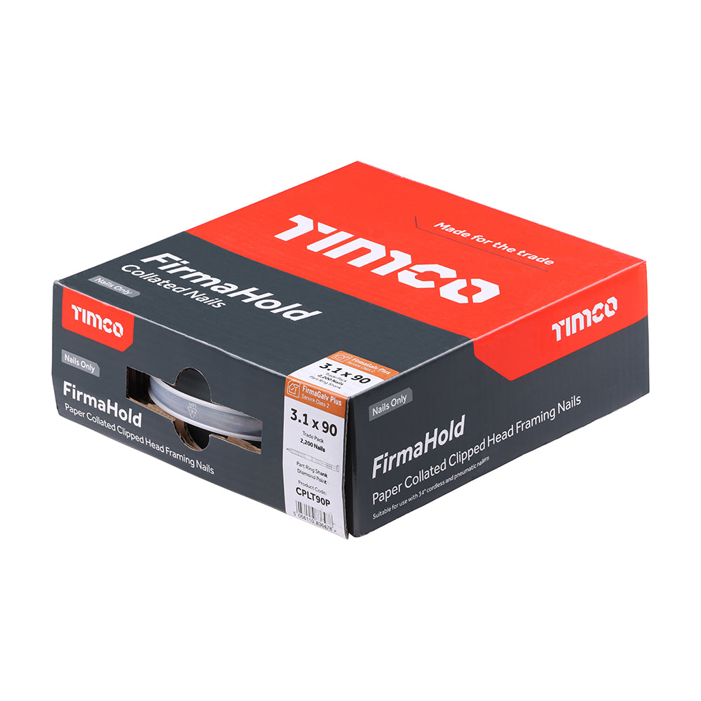 FirmaHold Collated Clipped Head Nails - Trade Pack - Part Ring Shank - FirmaGalv + | 3.1 x 90 additional image 2