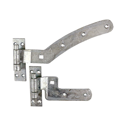 Pair of Curved Rail Hinge Set - Left Hand - Hot Dipped Galvanised | 300mm product image