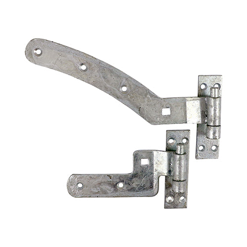 Pair of Curved Rail Hinge Set - Right Hand - Hot Dipped Galvanised | 300mm product image