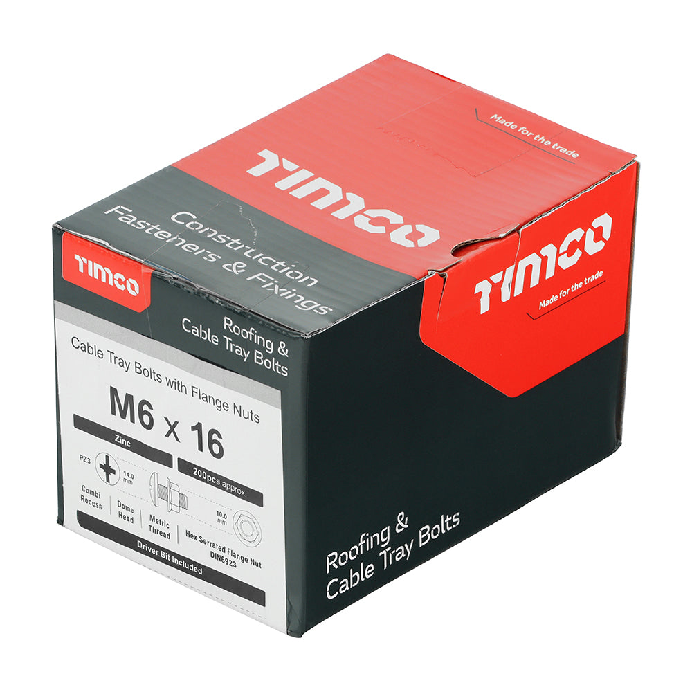 Cable Tray Bolts with Flange Nuts - Zinc | M6 x 16 additional image 2
