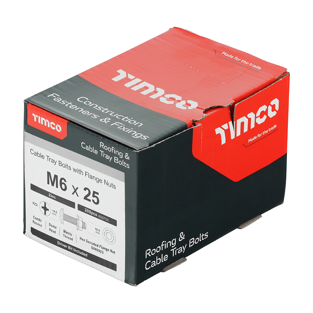 Cable Tray Bolts with Flange Nuts - Zinc | M6 x 25 additional image 2