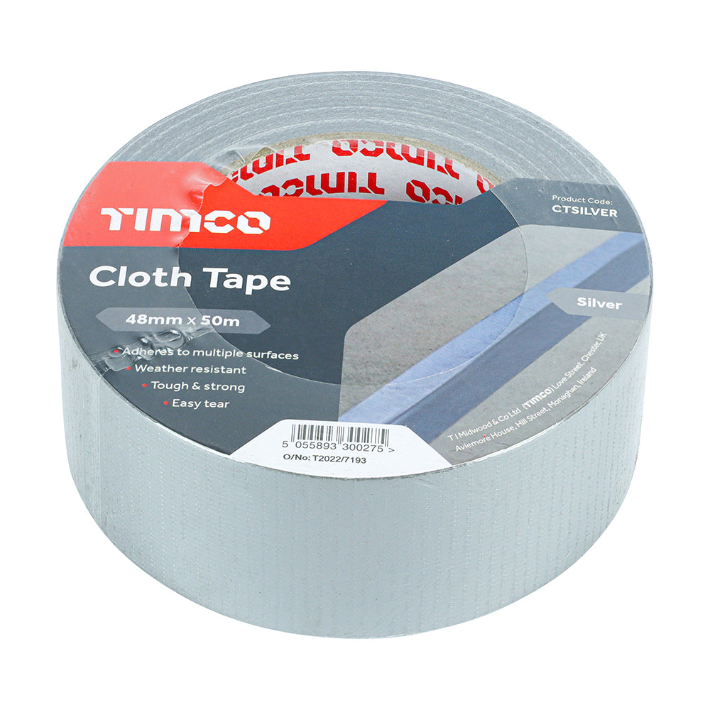 Cloth Tape - Silver | 50m x 48mm additional image 2