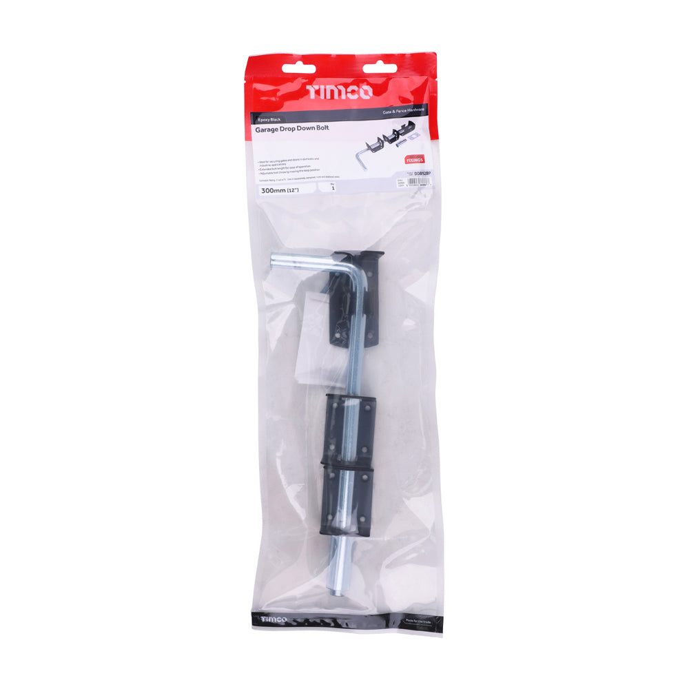 Garage Drop Down Bolt - Black | 12" | Bag | 1 Each | DDB12BP additional image 2
